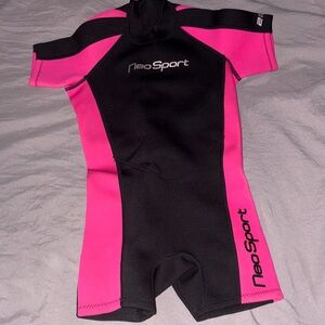 Like new! Kids Swim Wetsuit - Black and Pink